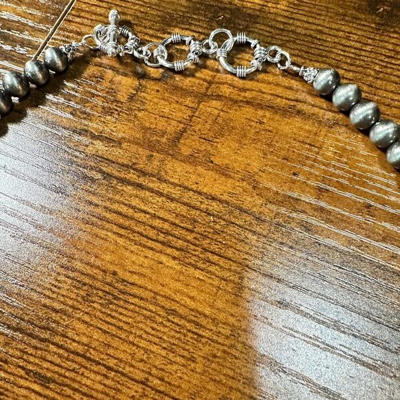 Squash Blossom Turquoise Necklace, Southwestern Cowgirl Necklace, Ships in Gift - Picture 9 of 9